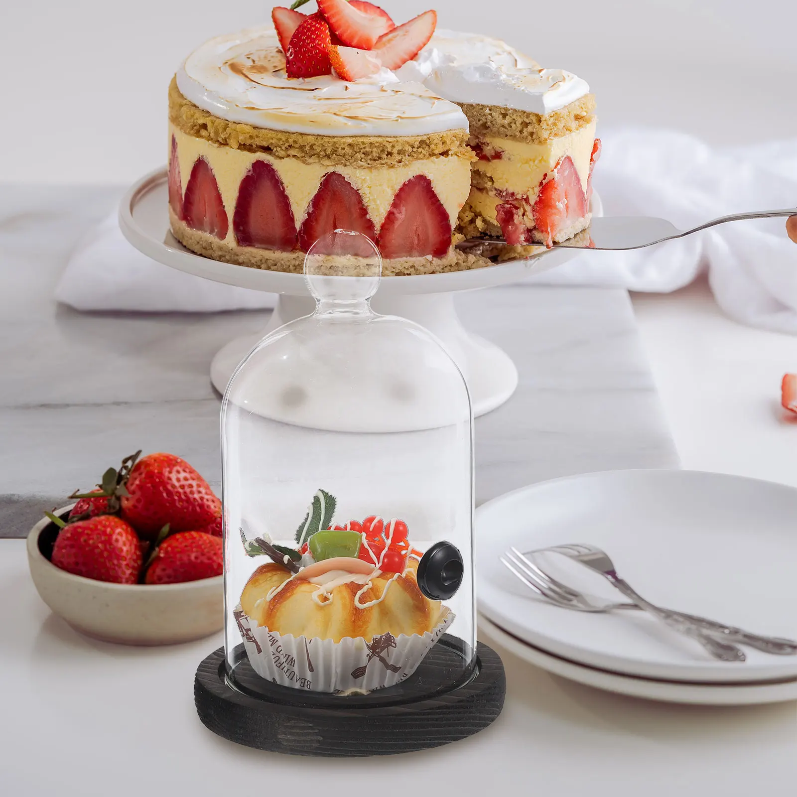 

Tableware Dessert Cloche Cover Smoke Lid Food Protection Heat Resistant Kitchen Utensils Set Western Cuisine