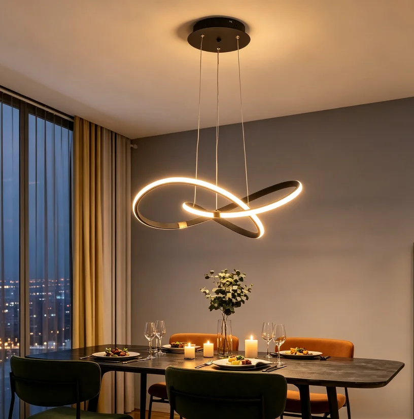 

Modern LED Pendant Chandelier Lamp 540mm Diameter Suspension Hanging Light for Dining Kitchen Room Bar Shop 90-265V