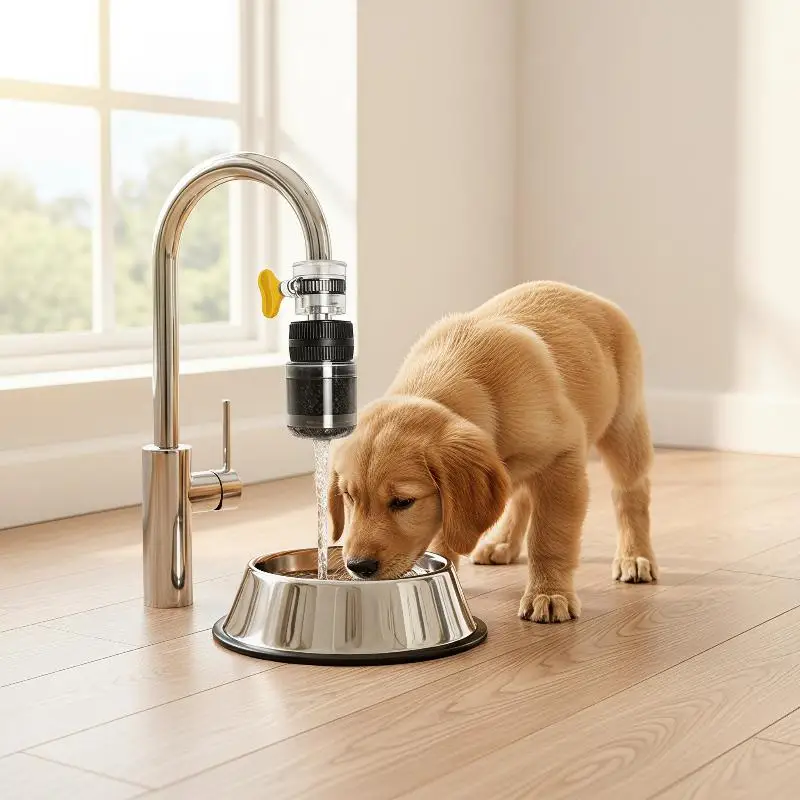 @*Titanium Faucet Water Filter High Efficiency Impurity Filtration Sturdy ABS Housing Suitable for Household Kitchen Sink Use