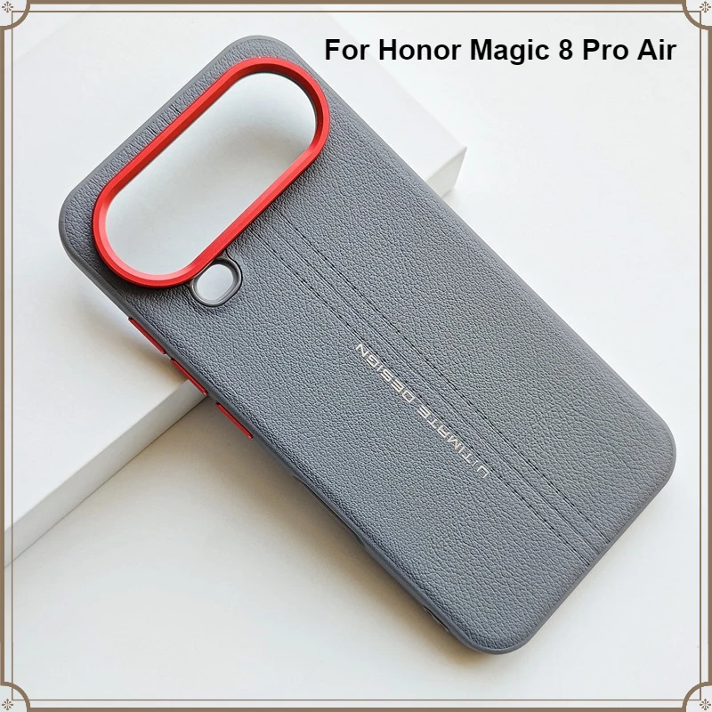 

For Honor Magic8 Pro Air Case ELVEV Luxury PU Leather Soft TPU Bumper Back Minimalist Phone Cover