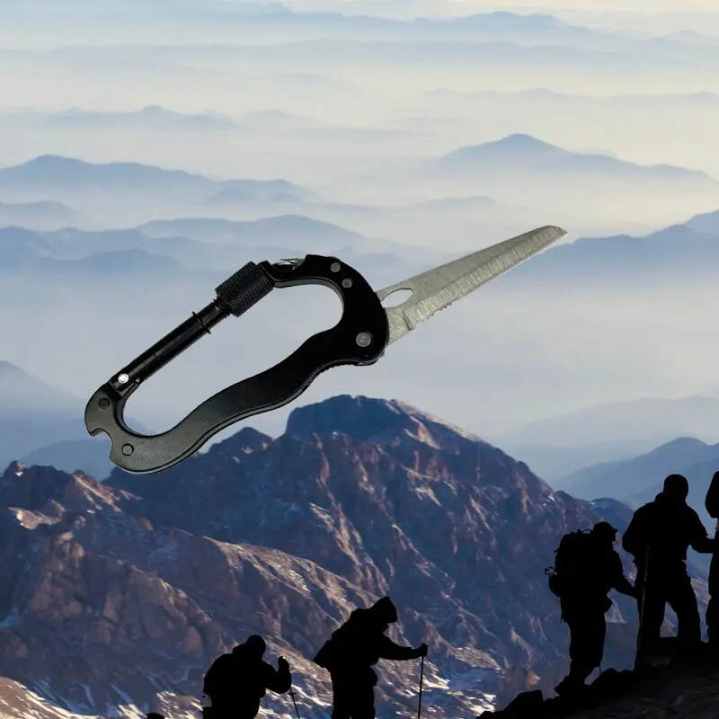 5 in 1 Outdoor Multi Function Mountaineering Buckle Fast Hanging Buckle Cross Screwdriver Carabiner Bottle Opener Wine Opener