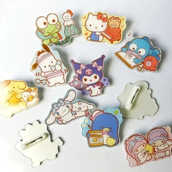 Cute Cartoon Sanrio My Melody Cinnamoroll Kuromi Brooch Backpack Bag Accessories Acrylic Badge Pin Student Clothes Decorative