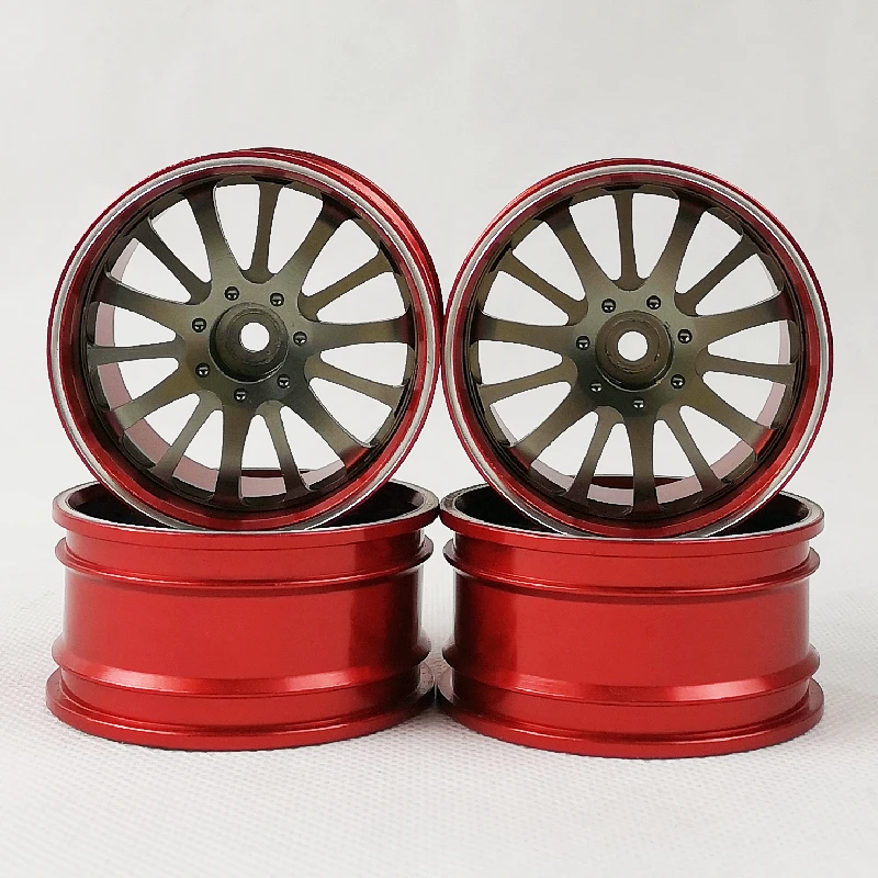 3/6/9/12mm Offset 4pcs CNC Machined Aluminum Wheels Rims 1/10 Scale RC Car On-road Drift Touring Model Hobby