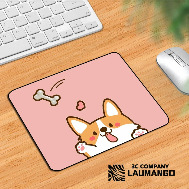 Gaming Cute Mouse Pad Small corgi Shiba inu Pc Accessories Deskmat Mousepad Gamer Keyboard Mats Anime Mause Pads Kawaii Laptops