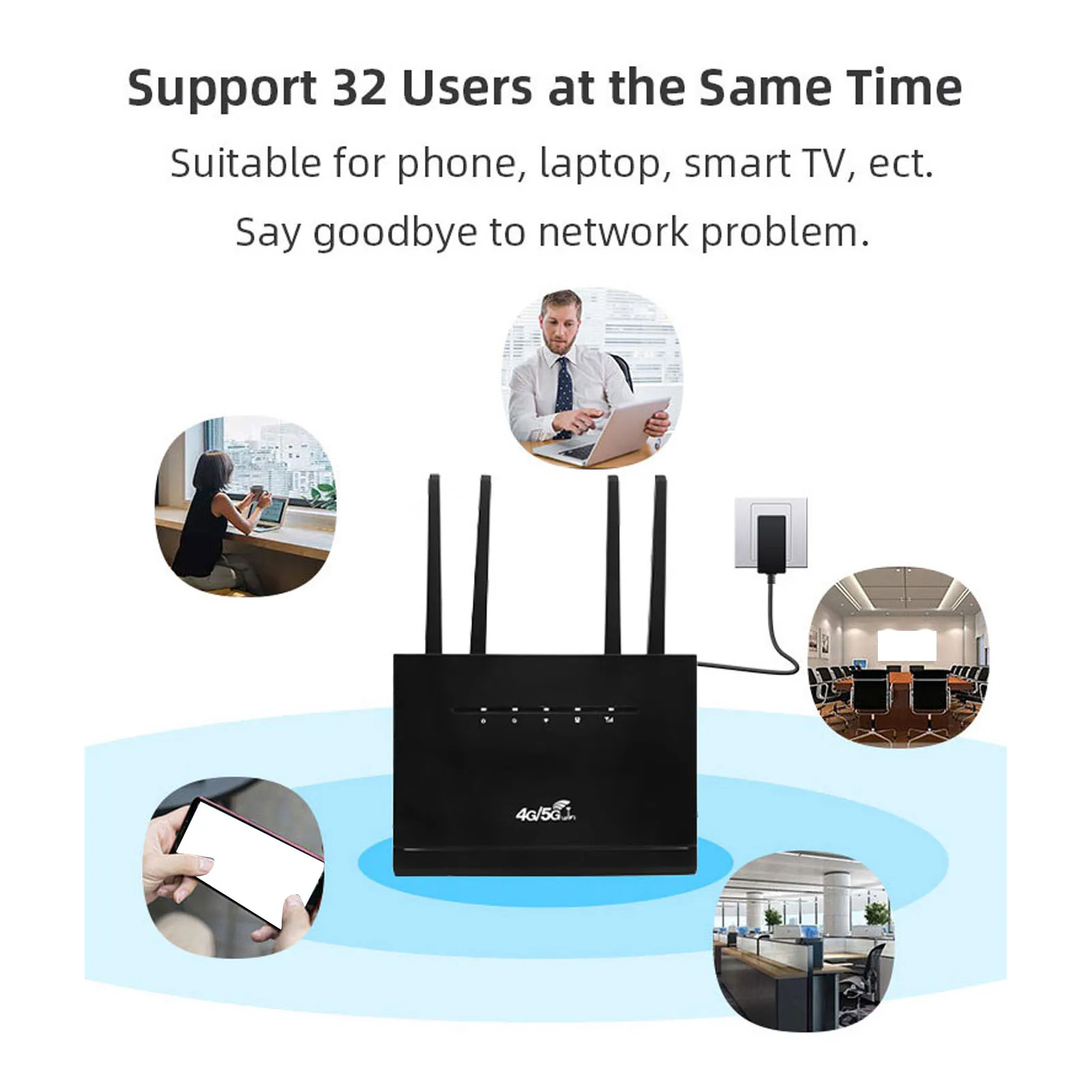 4G LTE Wireless Router 300Mbps 4 High Gain Antenna Mobile WiFi Hotspot Router with SIM Card Slot for Asia 4G LTE Wireless Router