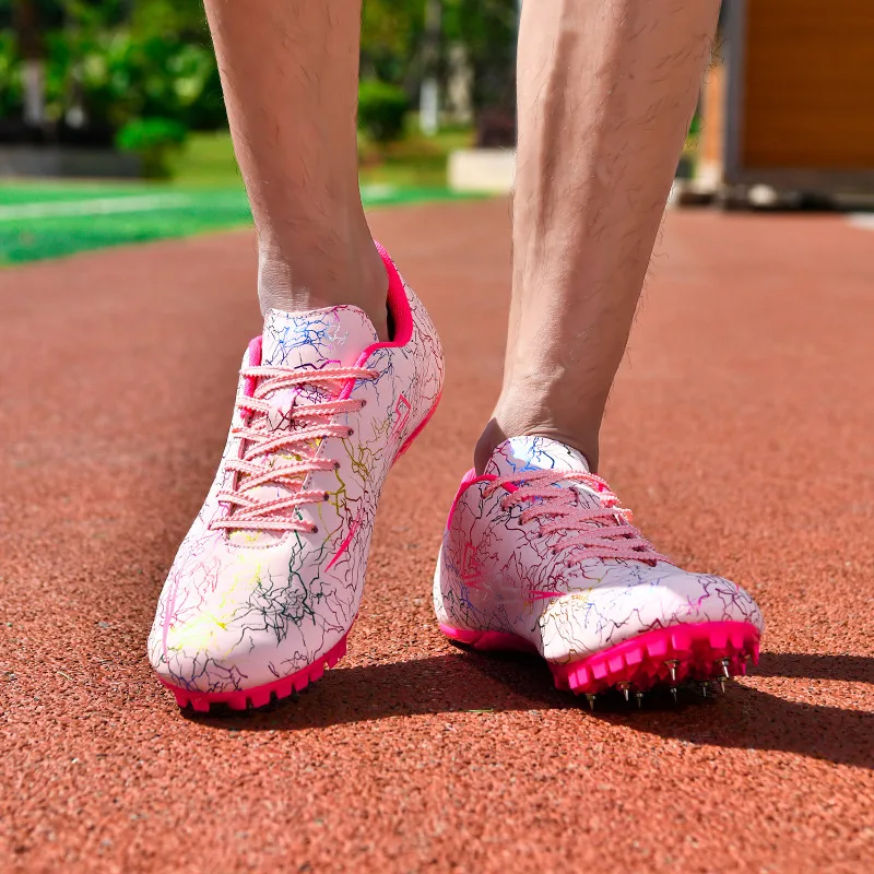 Hot Sale Fashion Spikes Running Shoes for Men Women Breathable Professional Track Shoes Man Trainers Race Athletics Sneaker Men