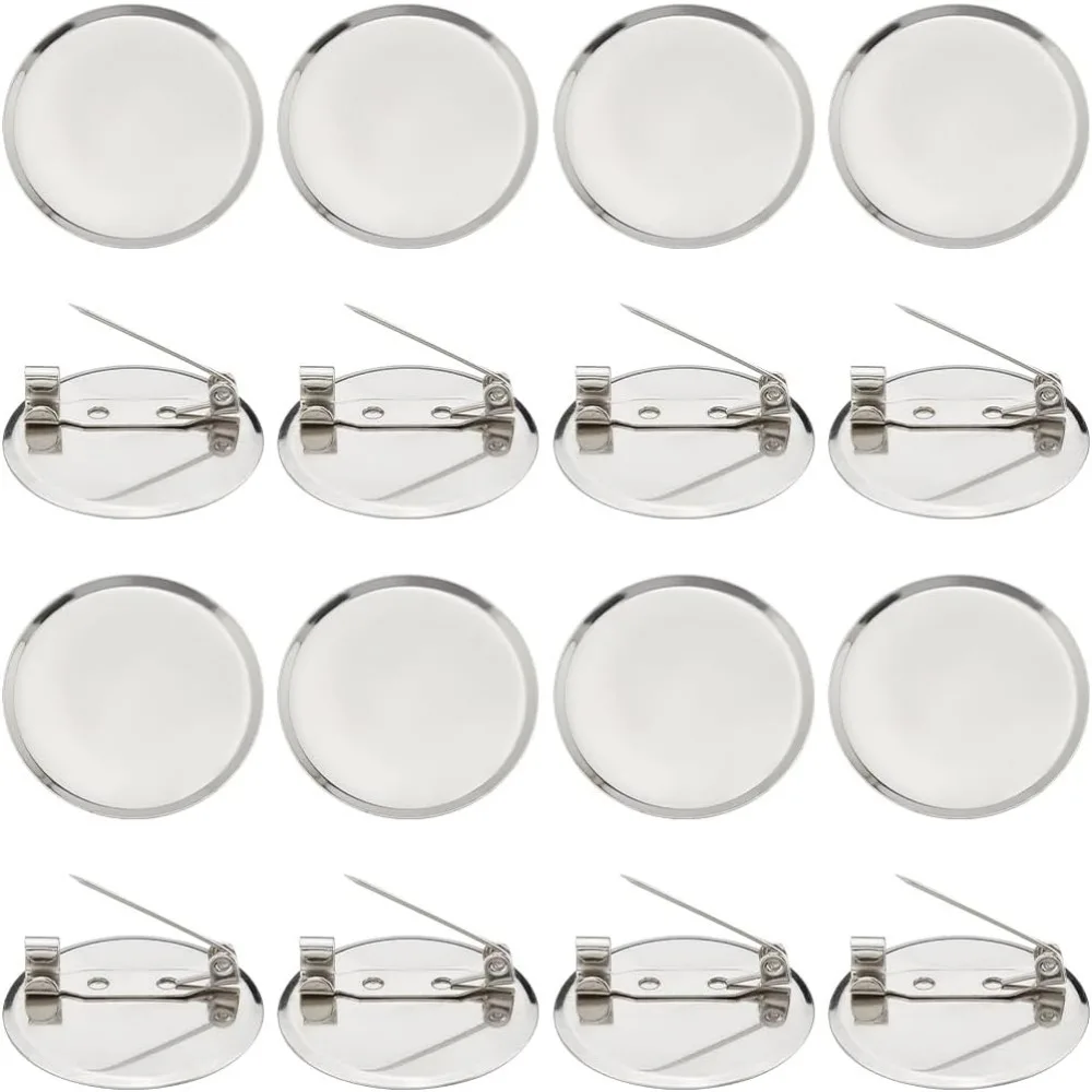 

50 шт., 30 мм, брошь с кабошоном, пустая рамка, поднос, брошь, серебряный сплав, металлические плоские круглые застежки, булавка для лацкана, подставка для диска