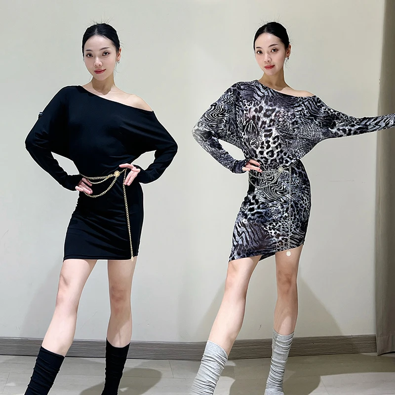 

2024 New Latin Dance Dress For Women Loose Bat Sleeves Shirts Chacha Rumba Tango Adult Female Latin Practice Clothes DQS17985