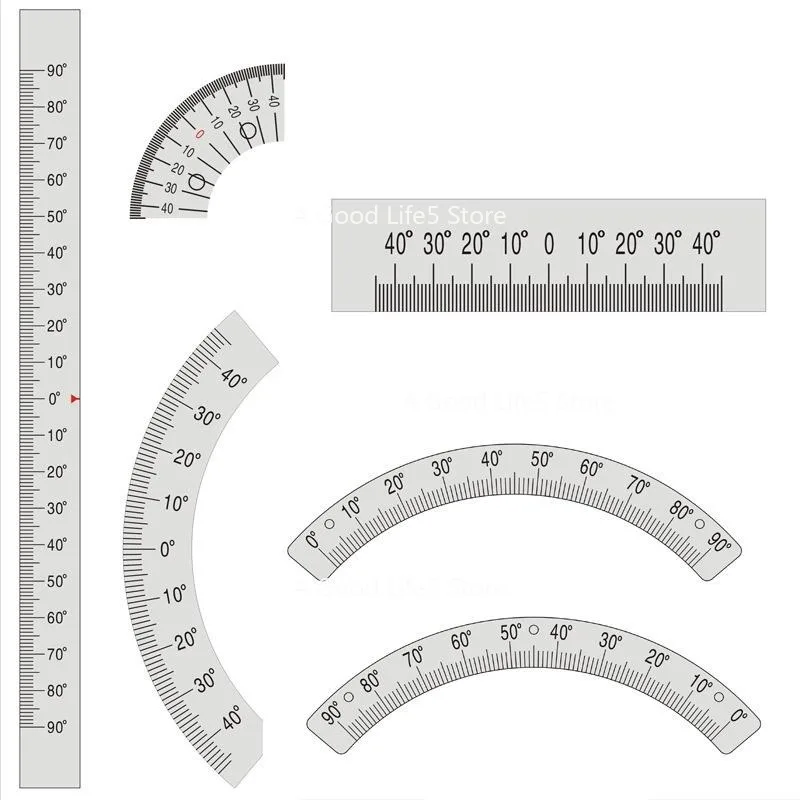 Apply To Stainless Steel Angle Ruler Aluminum Alloy Ruler Circular Arc Ruler Mechanical Equipment Semicircular Indexing Scale