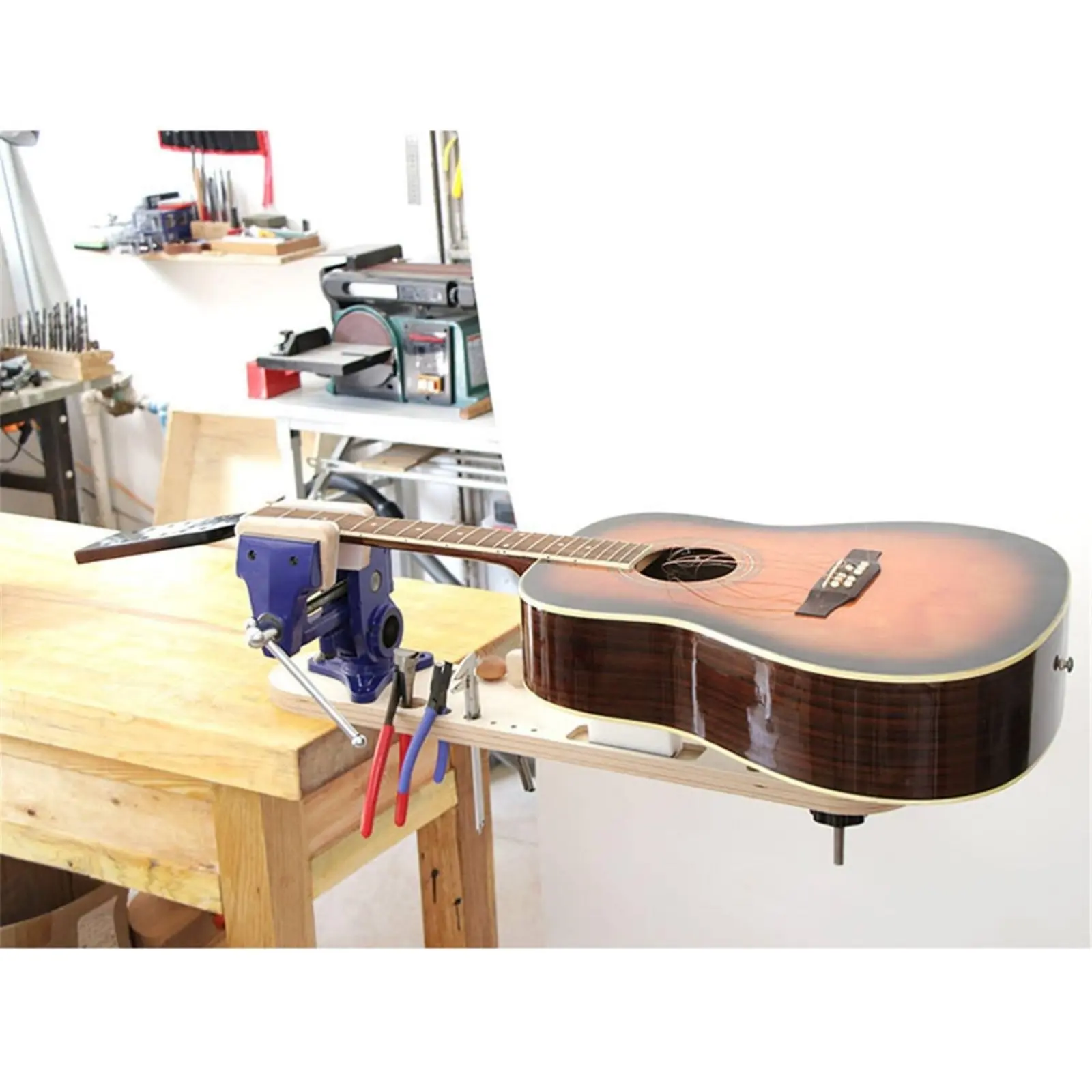Instrument Maintenance Table Extendable Design Guitar Repair Stand Music Tool Liftable Platform for Luthiers, Workshop