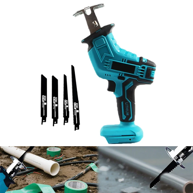 

NEW Electric Reciprocating Saw Electric Horse Knife Small Handheld Outdoor Cutting Saw Fit for Makita18V Battery