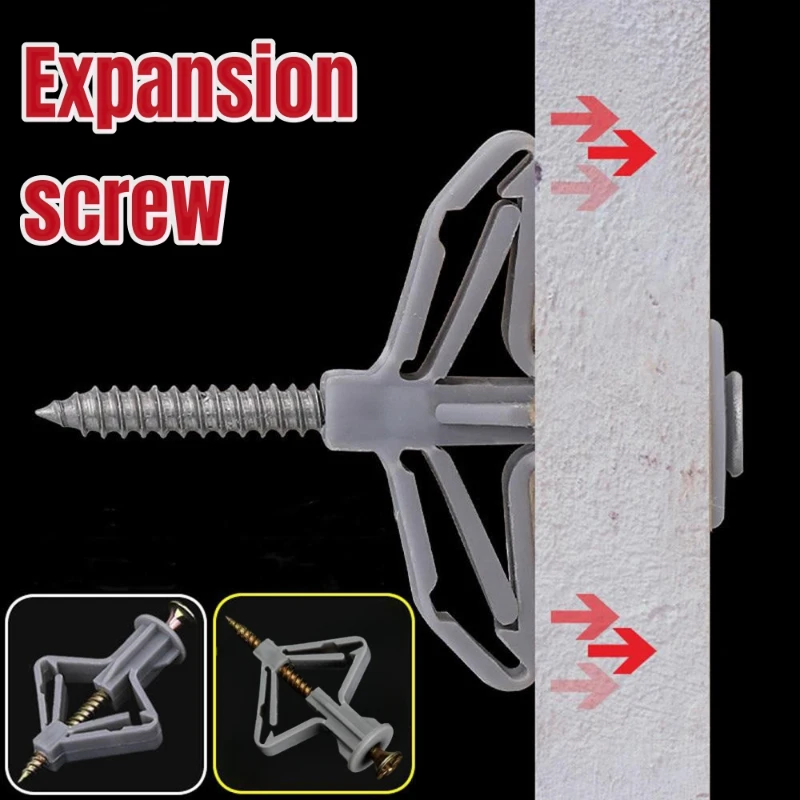 50 set m3.5 Ancoraggi a parete cava Kit di ancoraggio per cartongesso con viti Tubo di espansione Tubo autoperforante con viti zincate