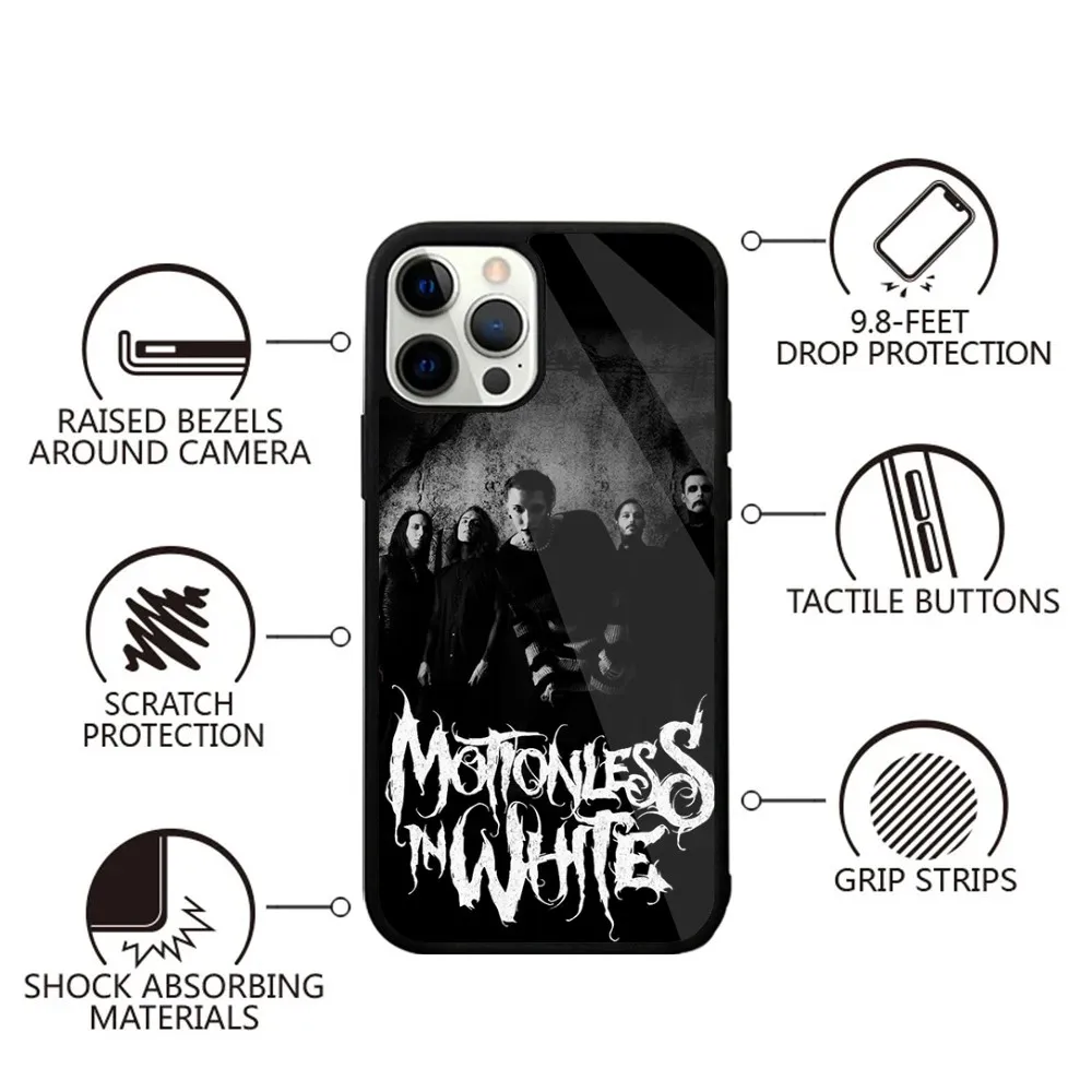 M-Motionless In Whites Phone Case Strong Magnetic For IPhone 15,14,13,Pro,Max,Plus,11,12,Mini For Magsafe Wireless Charging