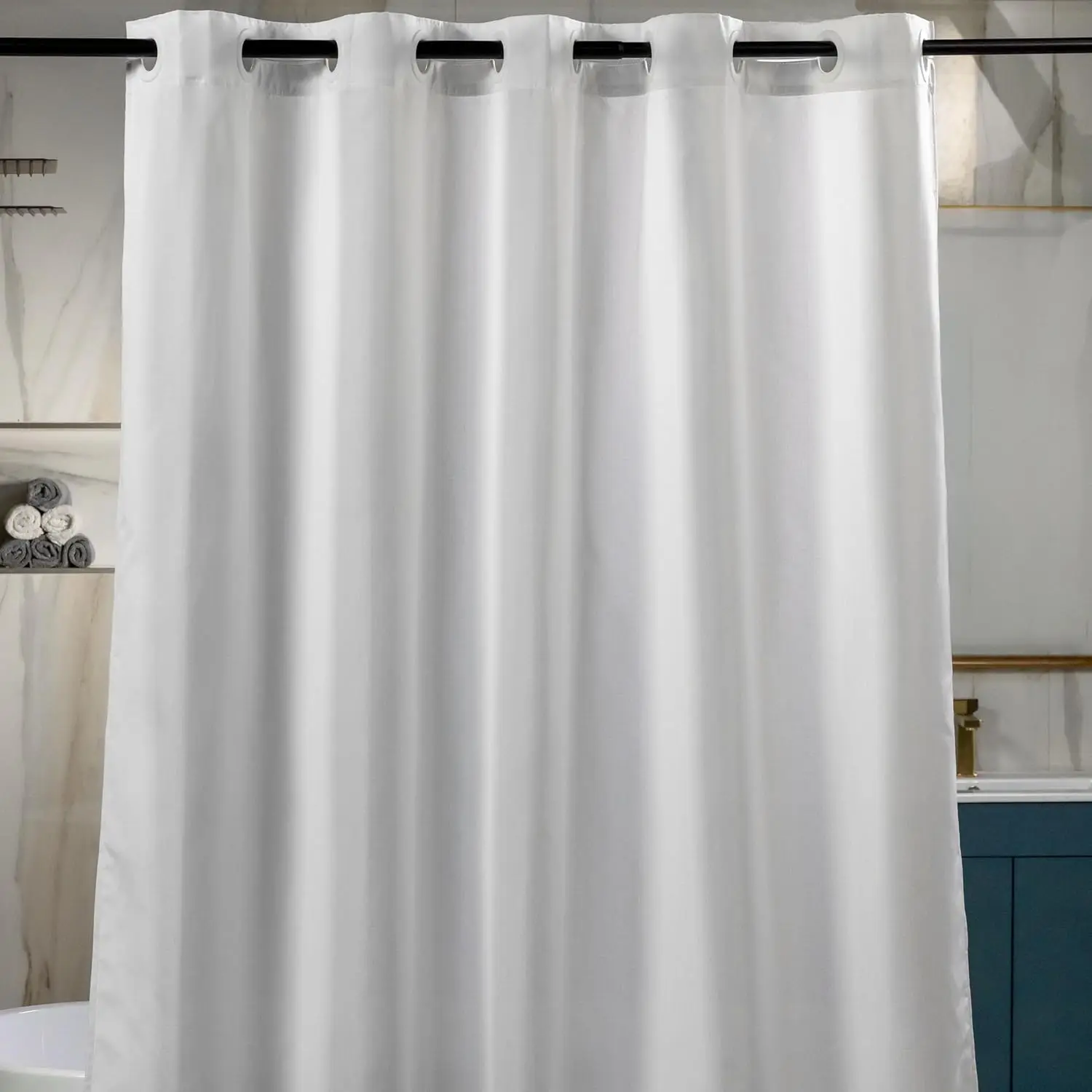 

Fabric Shower Curtain for Bathroom, Water Resistant, Made from Sustainable Y