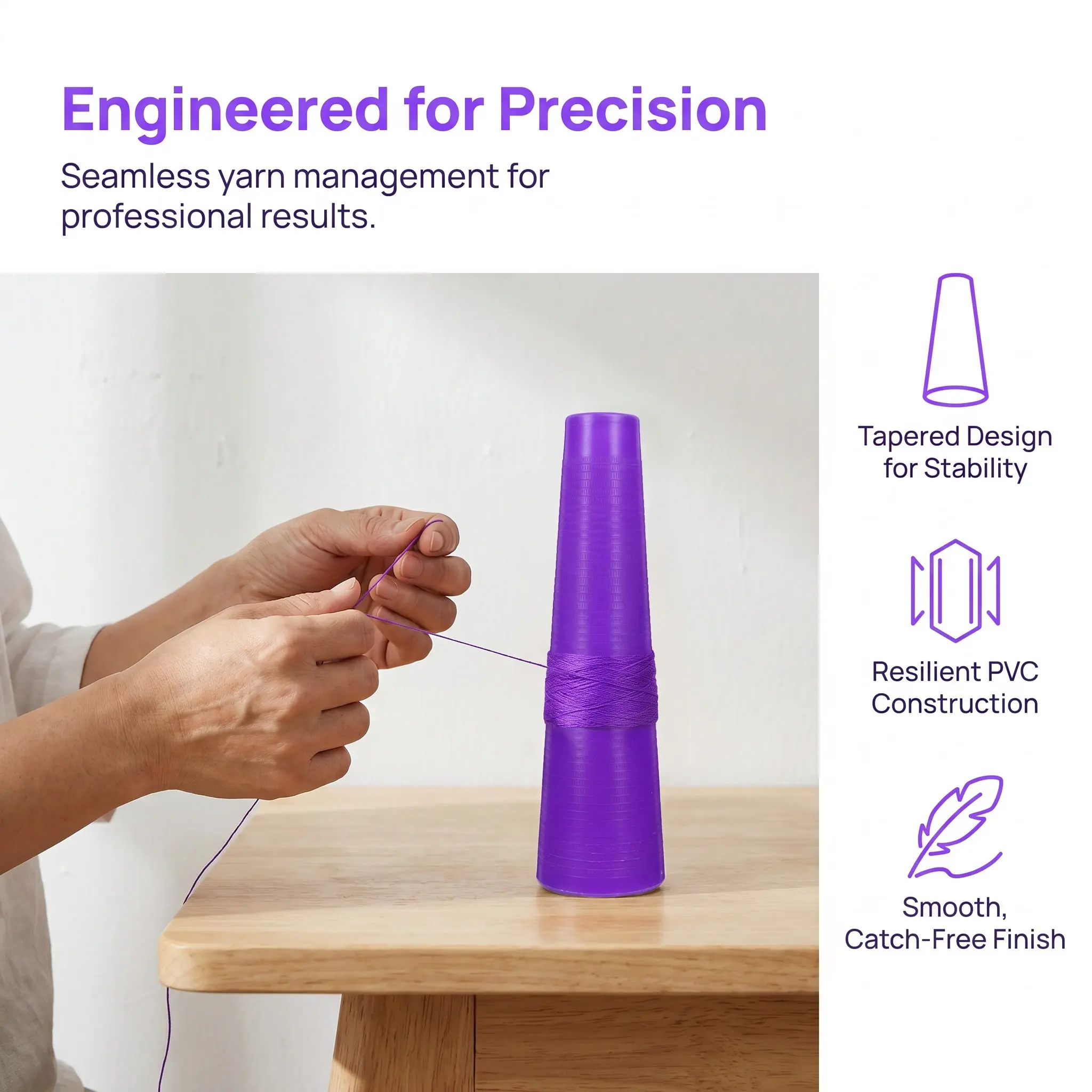 10Pcs Plastic Yarn Bobbin Spools Conical Design for Tight Even Winding Embroidery Thread Holders Wool Reel Yarn Winder Tube