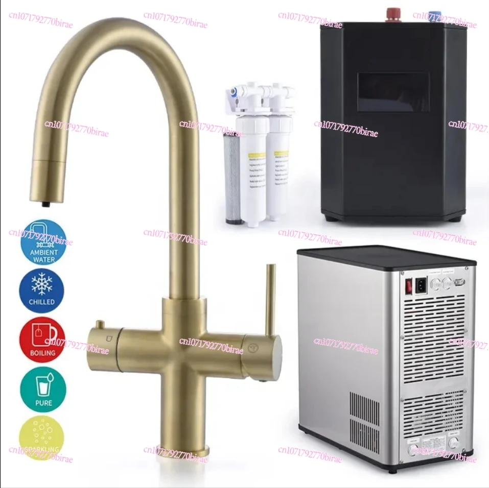 

3 4 5 in 1 Filter Frozen Foaming System Brass Instant Hot Kitchen Faucet Brass Gold Boiling Faucet