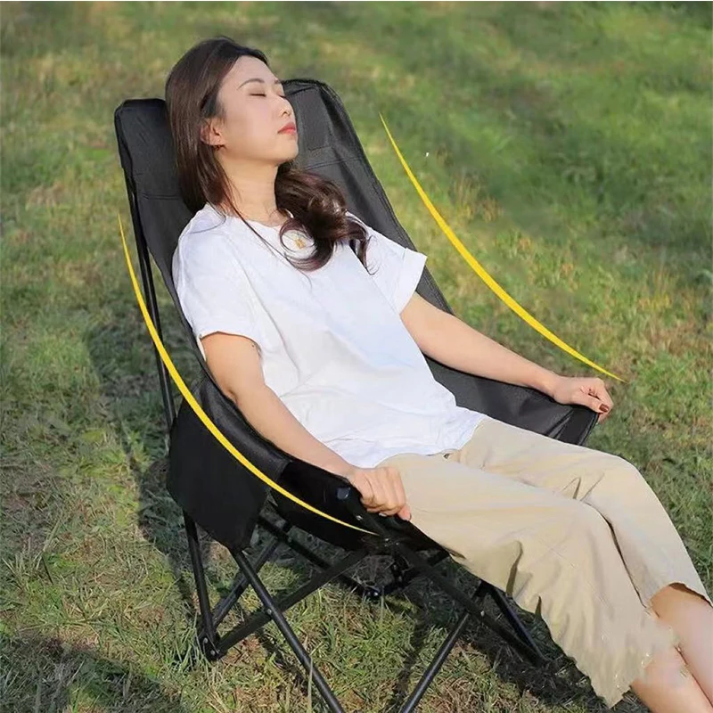 

Folding Camping Chair Protable Moon Chair Outdoor Lightweight Fishing chair Foldable Backrest chair For Home Garden Beach chairs