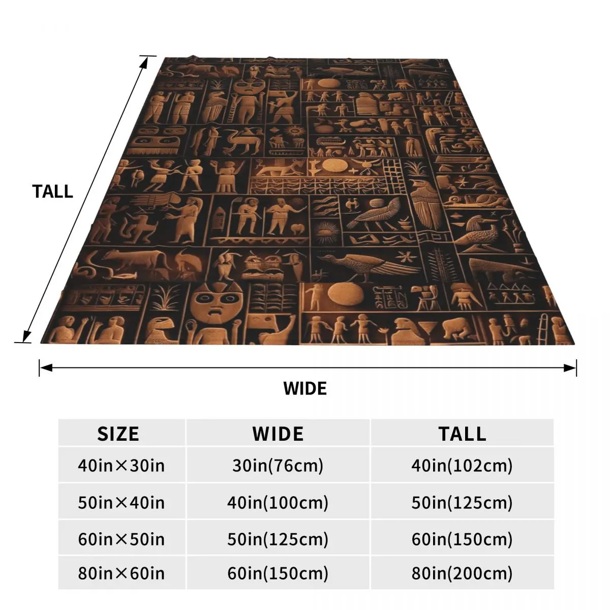 Ancient Sumerian Pictographs Of Olden Rituals And People Blanket Soft Warm Flannel Throw Blanket Plush for Bed Travel Home Couch