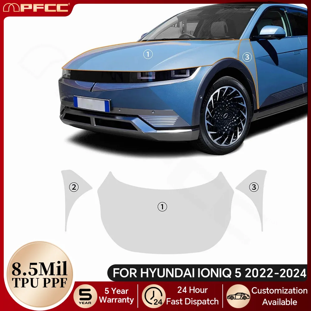 

8.5Mil PPF Car Body TPU Paint Protection Film For Hyundai IONIQ 5 2022-2024 Pre-cut Clear Bra Anti-scratch Kit Resistant Cover