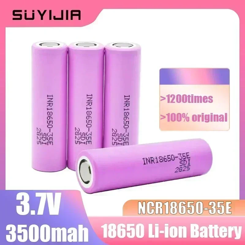 Brand new 18650 battery 3.7V 3500mAh 25A discharge INR18650 35E Li-ion screwdriver flashlight rechargeable battery high quality