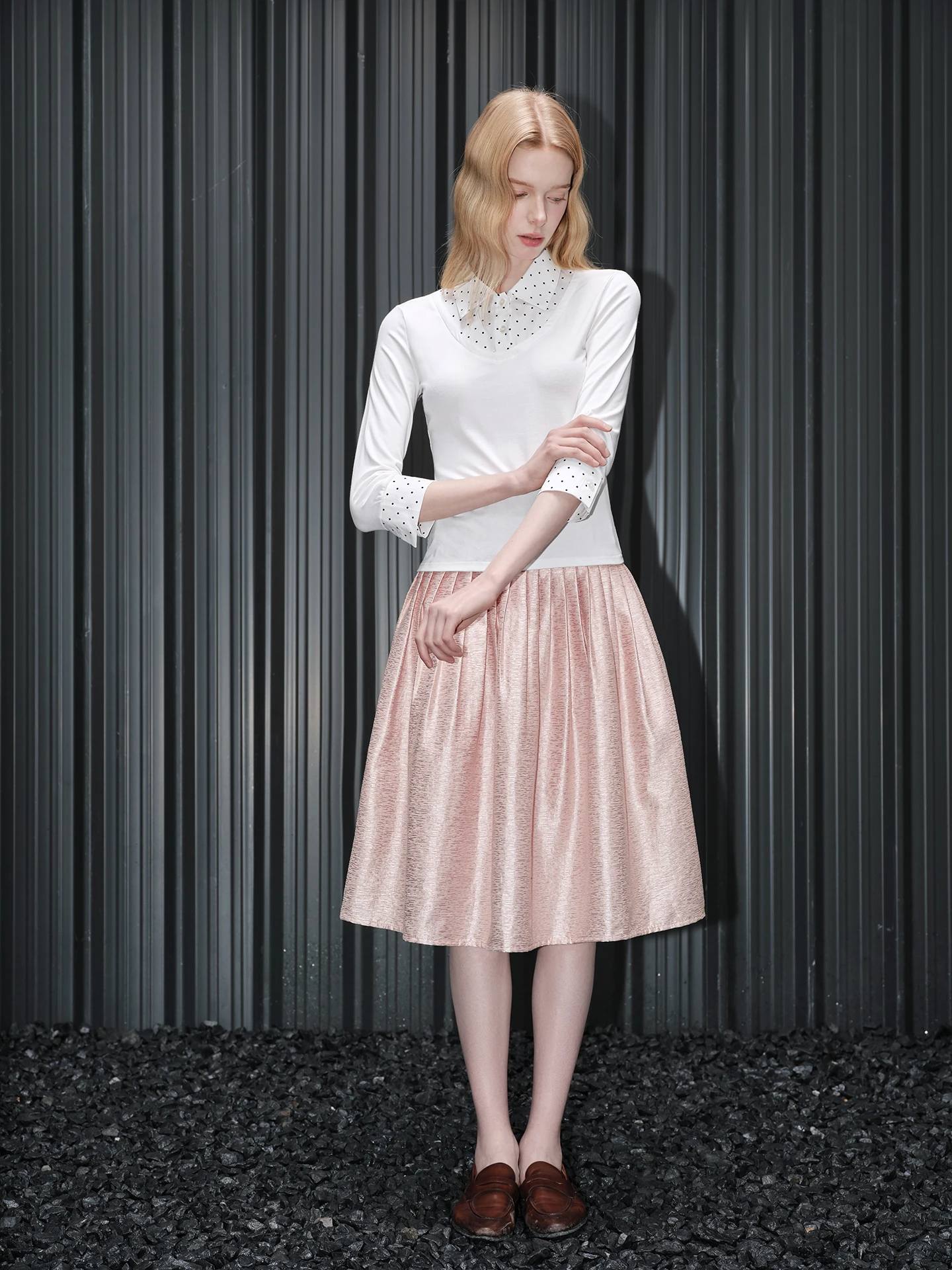 

Huiqing Knitted irt Women's Spring 2026 New Sle Casual Aosphere Seven Sve Cotton Street Sle Slim Fit Ciwalk