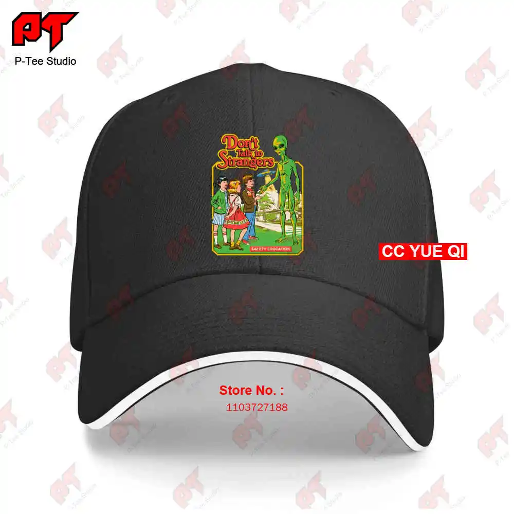 Dont Talk To Strangers Kids Funny Cartoon Alien Ufo Baseball Caps Truck Cap 379M