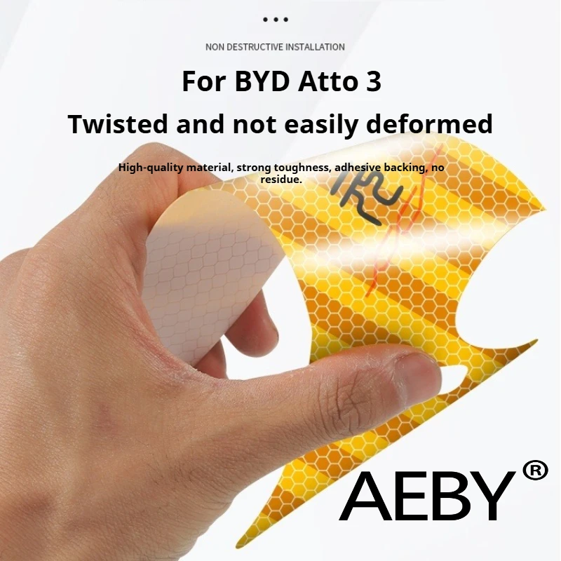

AEBY For BYD Atto 3 Smart Driving Edition 2022-2025 Reflective Warning Label,Plastic Protection Cap,Car Door Safety Sticker