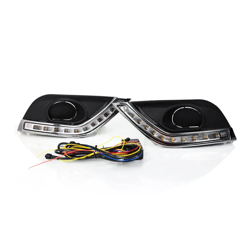 Car Daytime Running Light Led Dymanic Turn Signal Front Fog Lamp Modification Accessories For Nissan Almera Sunny 2014 2015 2016