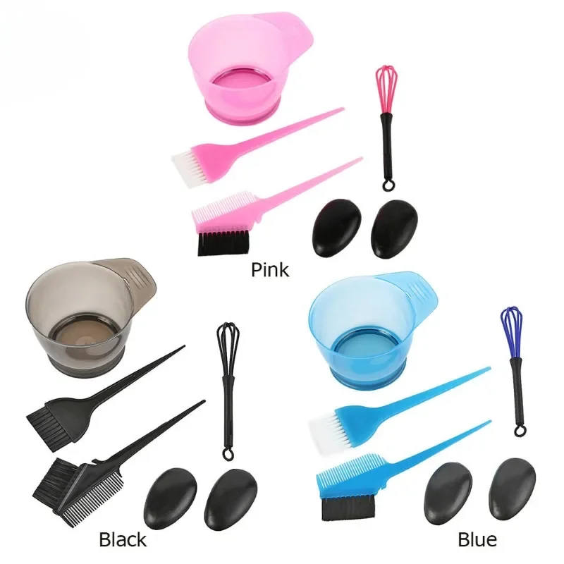 5PCS Hair Dye Brush and Bowl Set Ear Caps Dye Mixer Hair Tint Dying Coloring Applicator Dye Tool Hairdressing Styling Accessorie