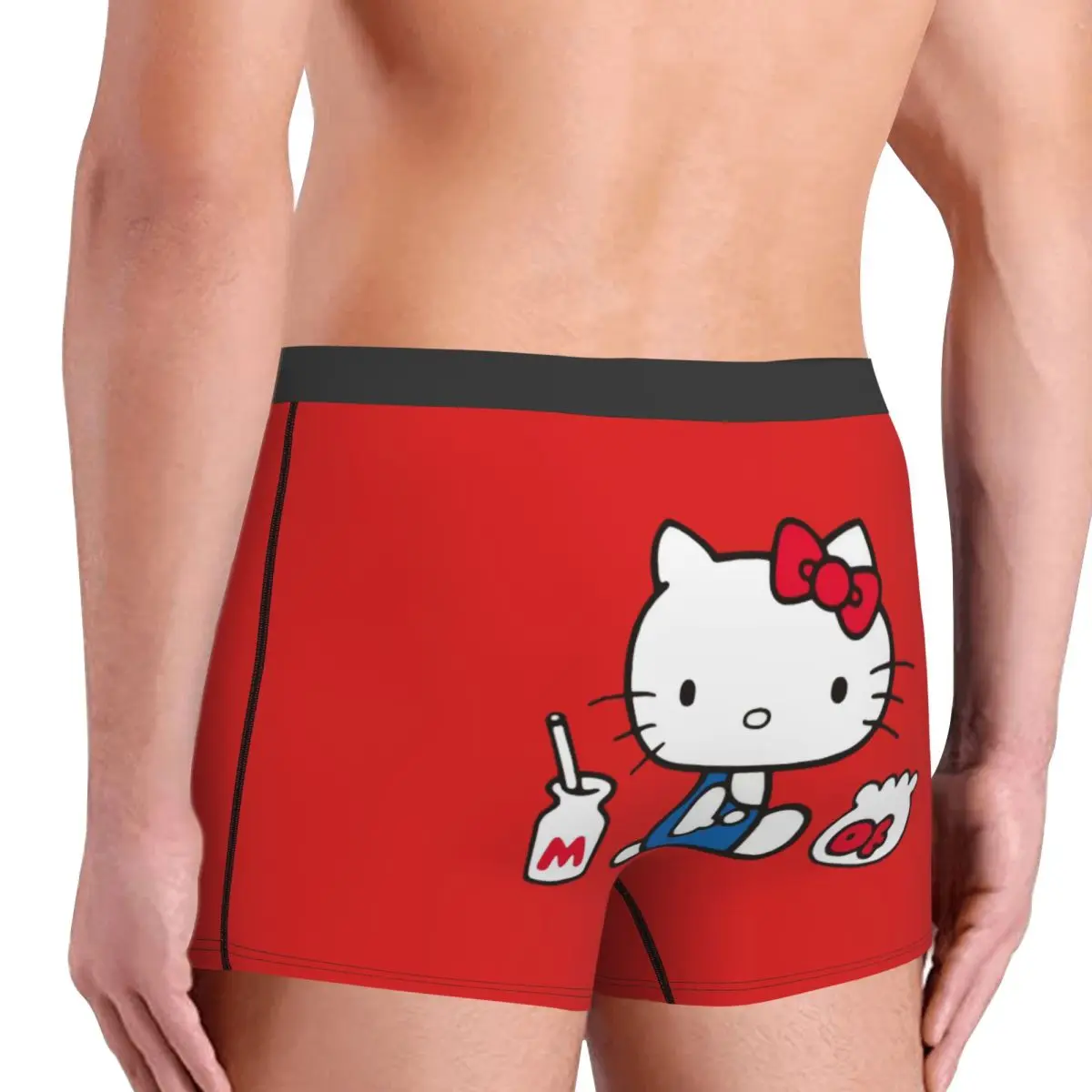 Pantaloncini boxer Hello Kitty personalizzati Slip da uomo Kawaii Cartoon Intimo Mutande divertenti
