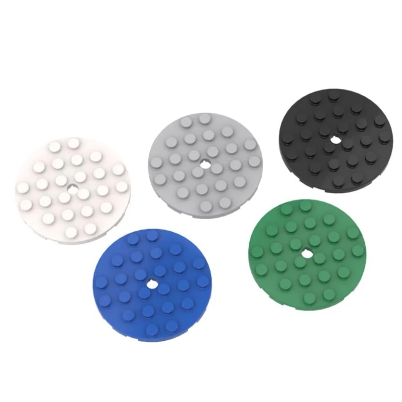 11213 Plate, Round 6 x 6 Dots With Hole Bricks Compatible With lego 11213 Children's DIY Educational Building Blocks Technical