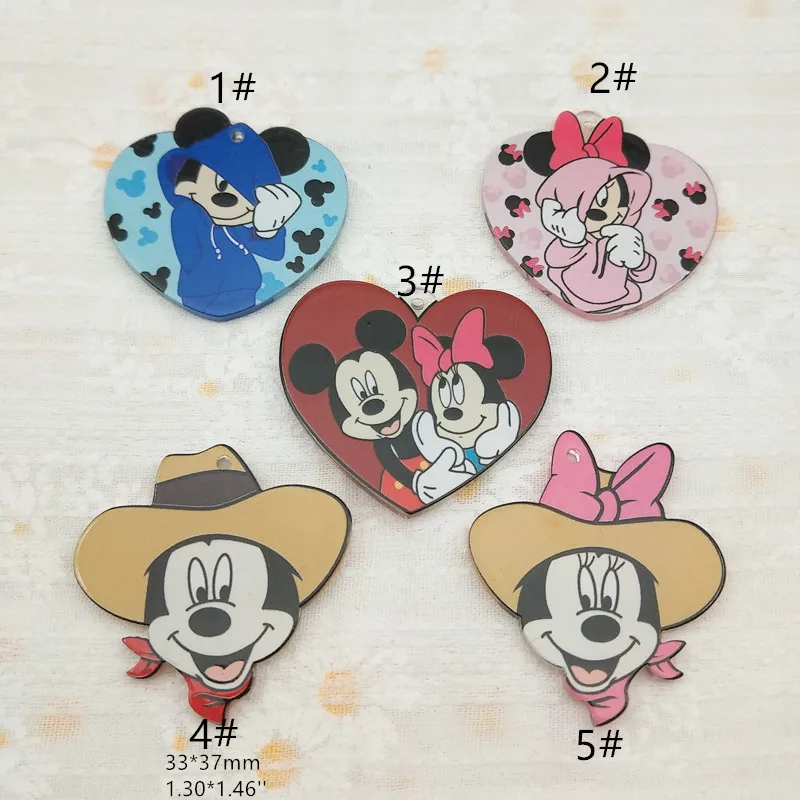 10pcs อะคริลิคการ์ตูนวาเลนไทน์ Charm เครื่องประดับ DIY ทําต่างหูโทรศัพท์พวงกุญแจสร้อยข้อมือจี้หัตถกรรม