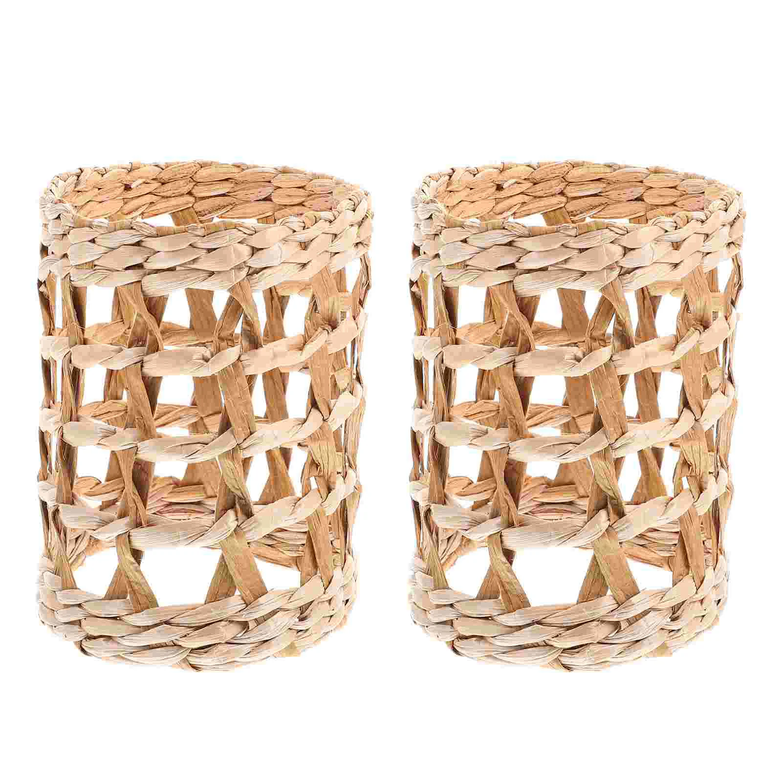 

2 Pcs Straw Vase Set Cup Accessory Creative Protectors Holder Waterbottle Rattan Cover Nice Protective Covers Sleeve