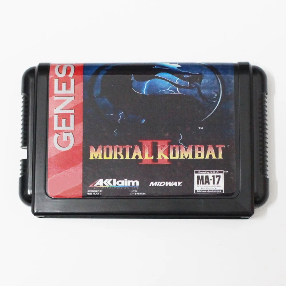 Tarjeta de juego MD Mortal Kombat 2 de 16 bits para consolas Sega MegaDrive Genesis de 16 bits