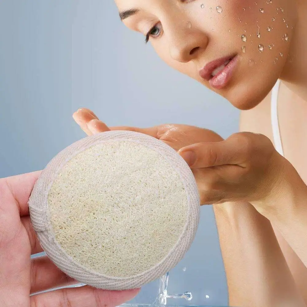 

Натуральная губка для ванны из люфы для отшелушивания - органическая подушечка для скруббера для тела, скребок для спины для душа, экологически чистый инструмент для отшелушивания