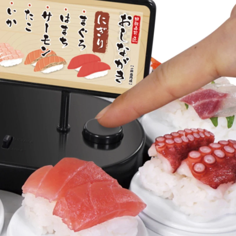 Conveyor Sushi Machine 360 Degree Automatic Rotating Cupcakes Macarons Turntable Display Stand Plates For Wedding Party Gifts