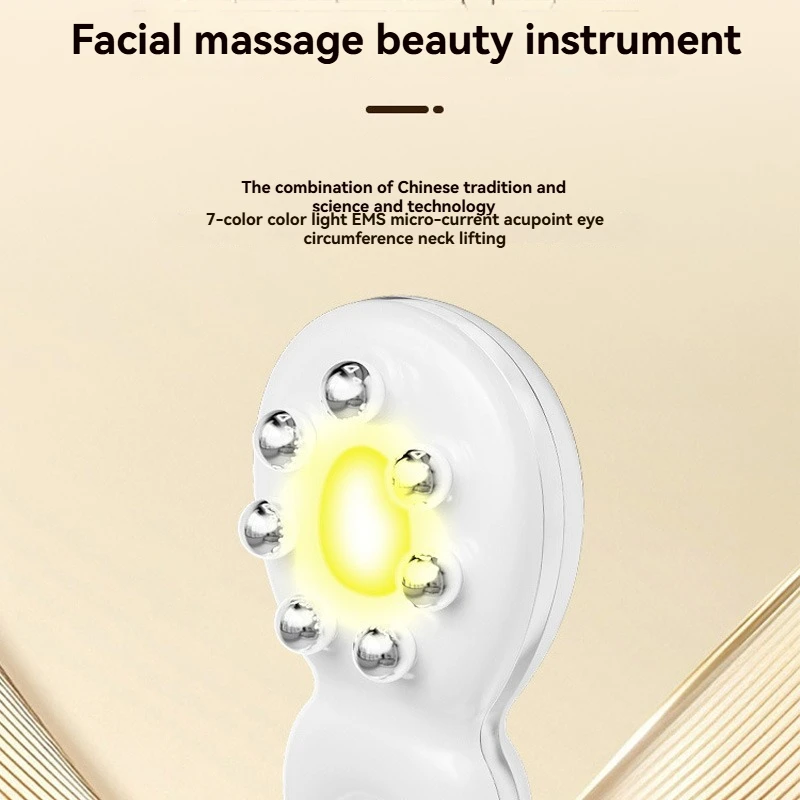 7-in-1 kleine kikker gezichtsmassage Schoonheidsapparaat Oog- en nekschoonheidsapparaat Oog- en nekkleur Licht EMS Trillingsbalmassage
