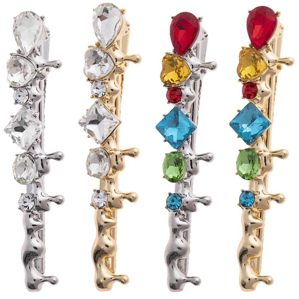 

Colored Diamond Hairpins Rhinestones Decorative Metal Pins Women Girls Accessories Shiny Luster Chic Wedding Birthday Engagement
