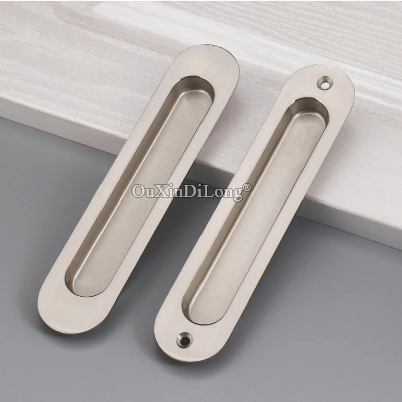 HOT 2Pairs Recessed European Sliding Door Handles Invisible Hidden Kitchen Balcony Push Pull Flush Door Handles 5 Colors