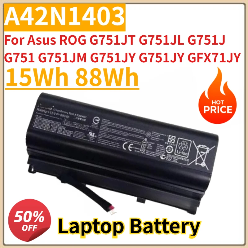 جديد 15Wh 88Wh A42N1403 بطارية الكمبيوتر المحمول ل Asus ROG G751JT G751JL G751J G751 G751JM G751JY G751JY GFX71JY #1