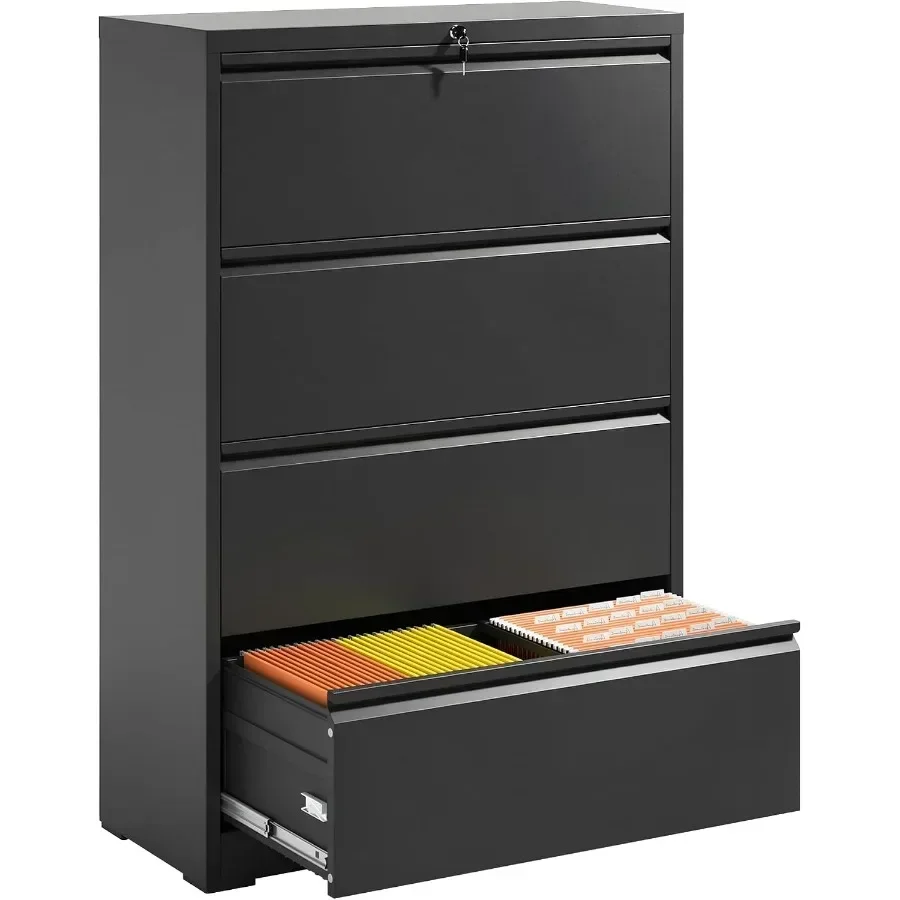 4 Drawer File Cabinet with Lock, Metal Lateral Filing Cabinets
