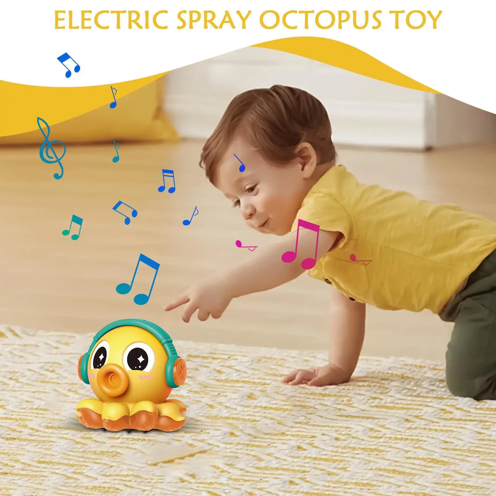 Dança elétrica polvo brinquedo lula música luzes spray de água para crianças berçário quarto mesa decoração aniversário presente natal