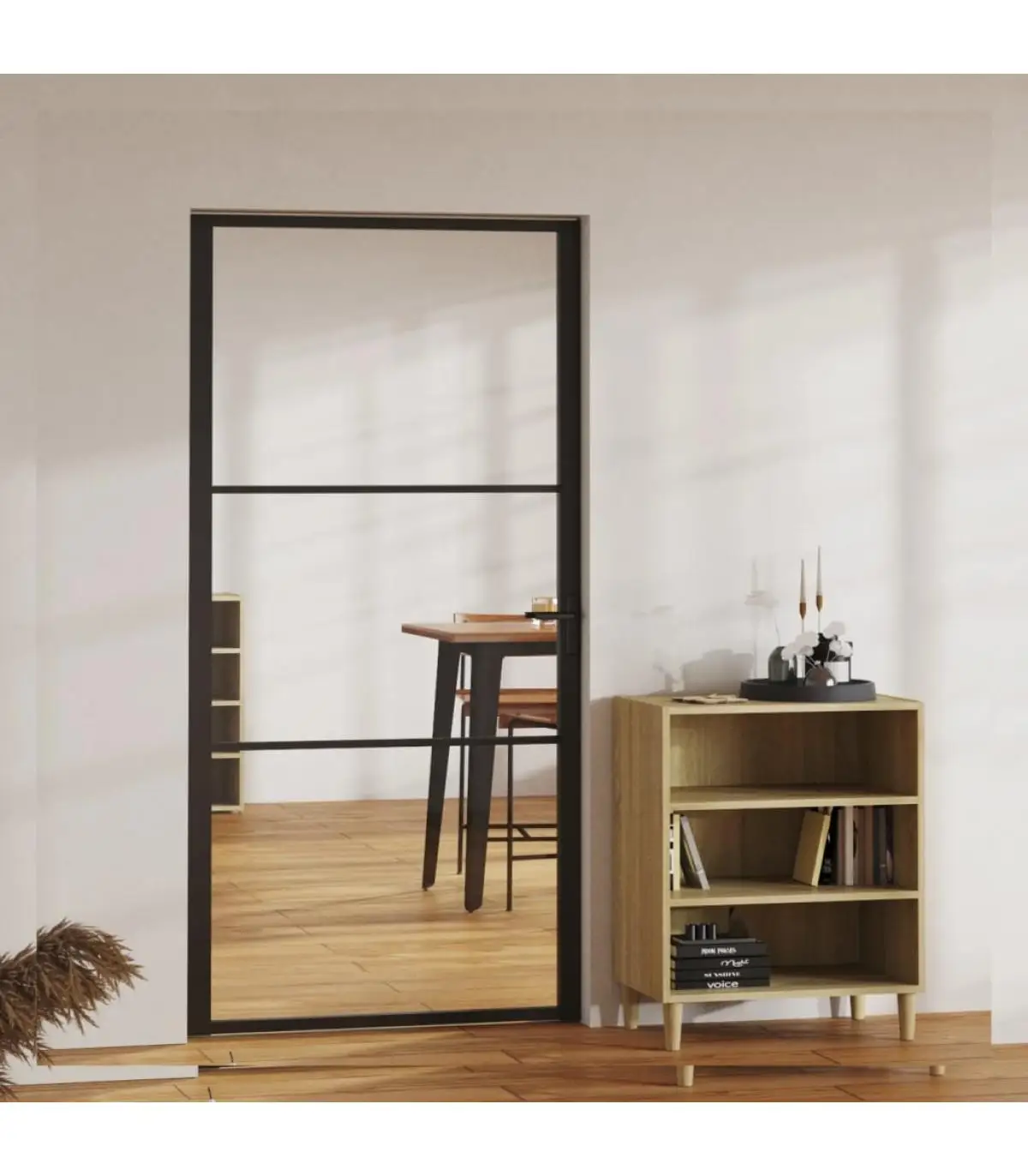 Doors for home interior door glass ESG and aluminum black 102,5x201,5 cm