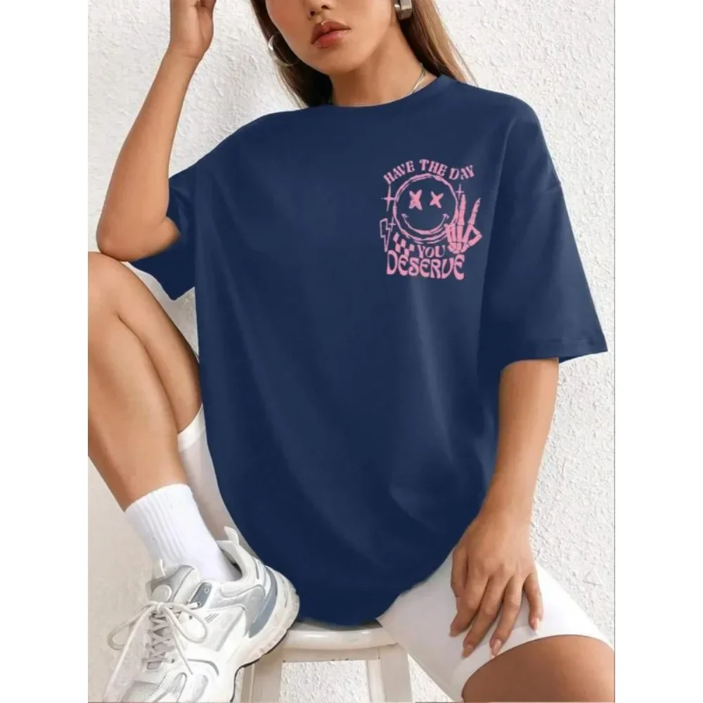 

Плюс размер 1XL-5XL, новая женская повседневная футболка с короткими рукавами и геометрическим графическим принтом, женская удобная и модная футболка