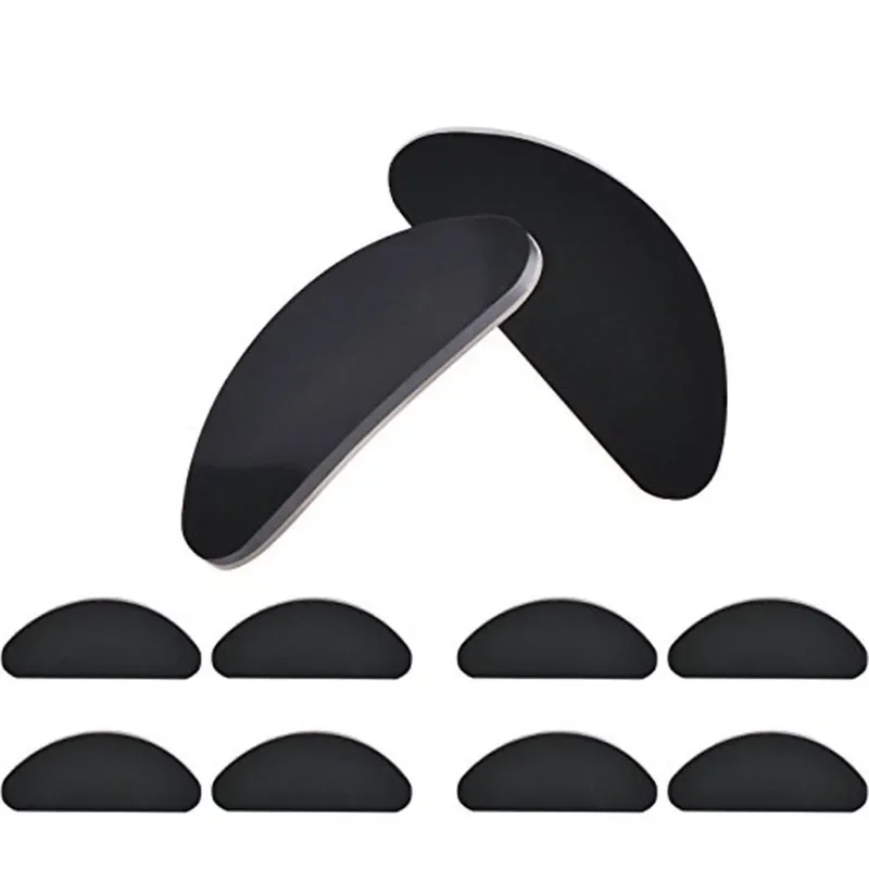 Coussinets antarcteurs en silicone pour lunettes, coussinets antarctiques adhésifs, non alds, clairs, noirs, fins, accessoires de lunettes, 25 paires