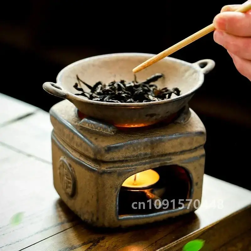 Household Ceramic Roasted Tea Stove Candle Warm Tea Wake Up Tea Set Tea Deodorize Tea Aroma Heating Tea Ceremony Accessories