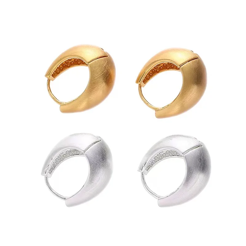 18k Gold Plated Women's Hoop Earrings Gold Plated Twisted Hoop Earrings Hypoallergenic Chunky Open Earrings Lightweight