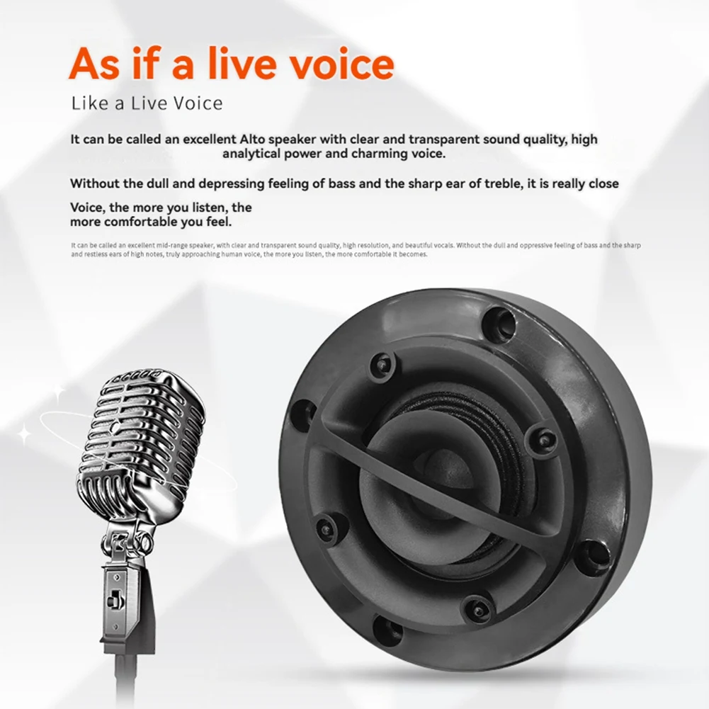 Dynamic Car A-Pillar Mid-Range Speaker 8Ω 15W HiFi Speaker Home DIY Audio HIFI Mid-Range Loudspeaker