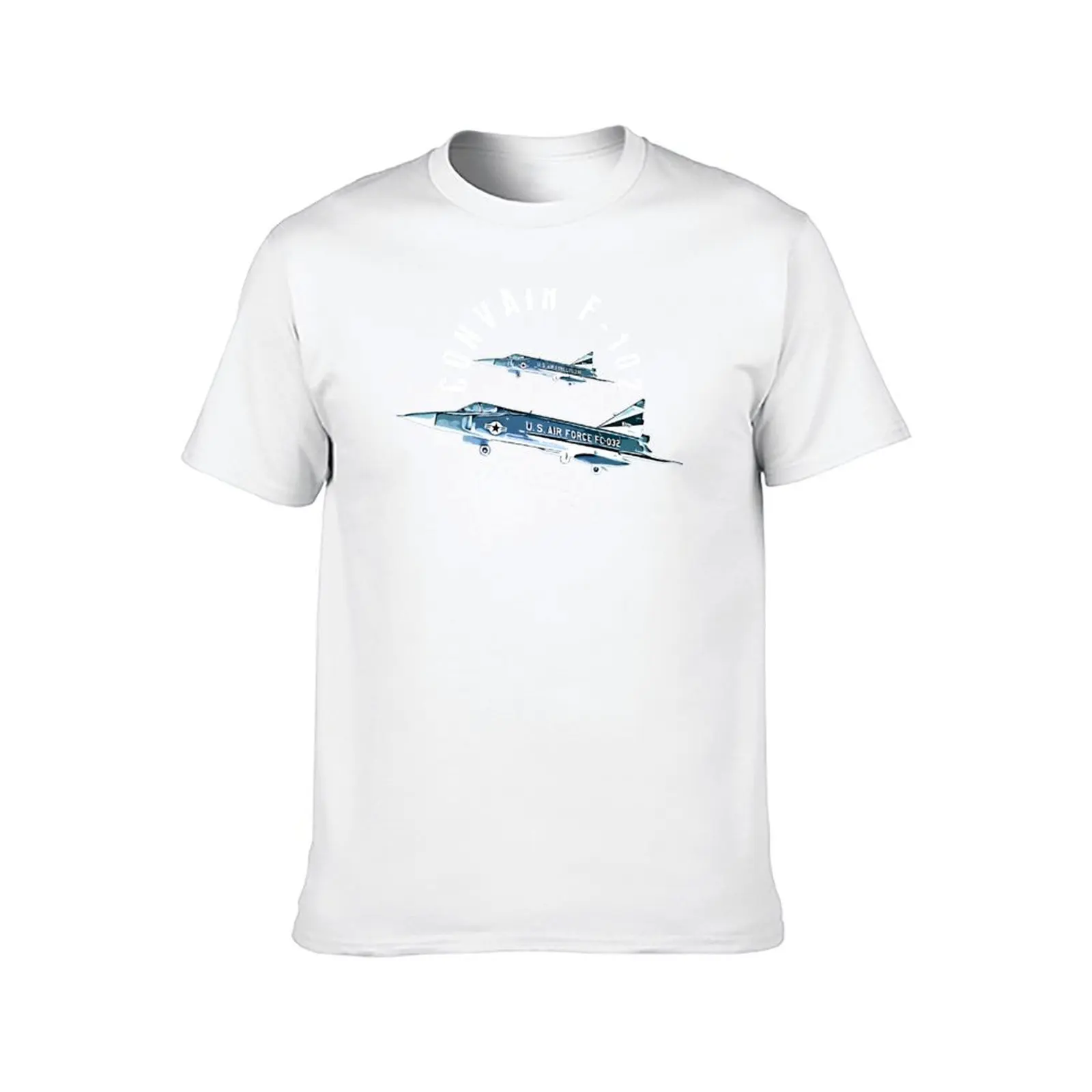 Convair F-102 الولايات المتحدة سلاح الجو خمر الطائرات العسكرية تي شيرت تي شيرت رجل القطن تي شيرت مع مطبوعات تي شيرت #2