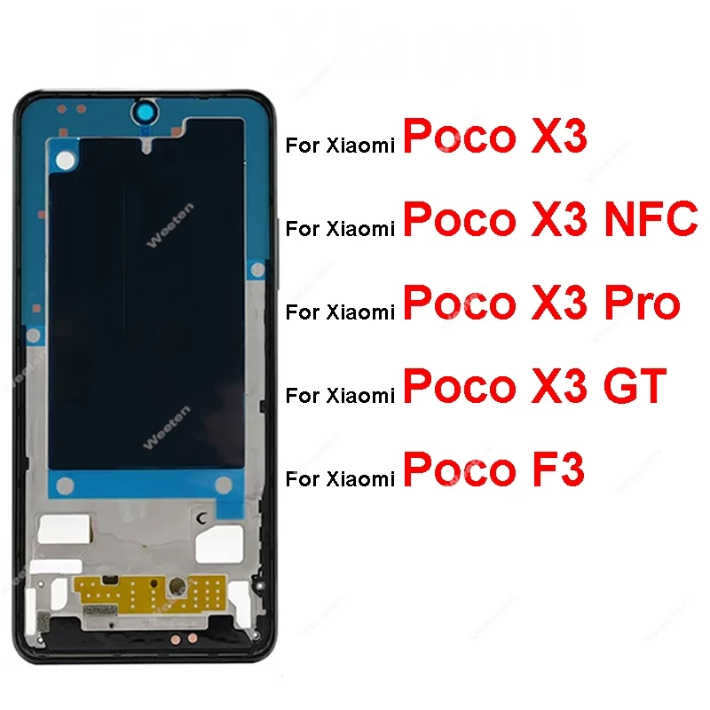 Obudowa środkowa Xiaomi Poco X3 Pro X3 NFC X3 Pro, uchwyt, osłona, wspornik LCD, przednia rama, części zamienne do naprawy